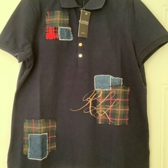 NWT ralph LAUREN Patchwork Piqué Polo Shirt SIZE US 1X​​​​​​ - Picture 14 of 16